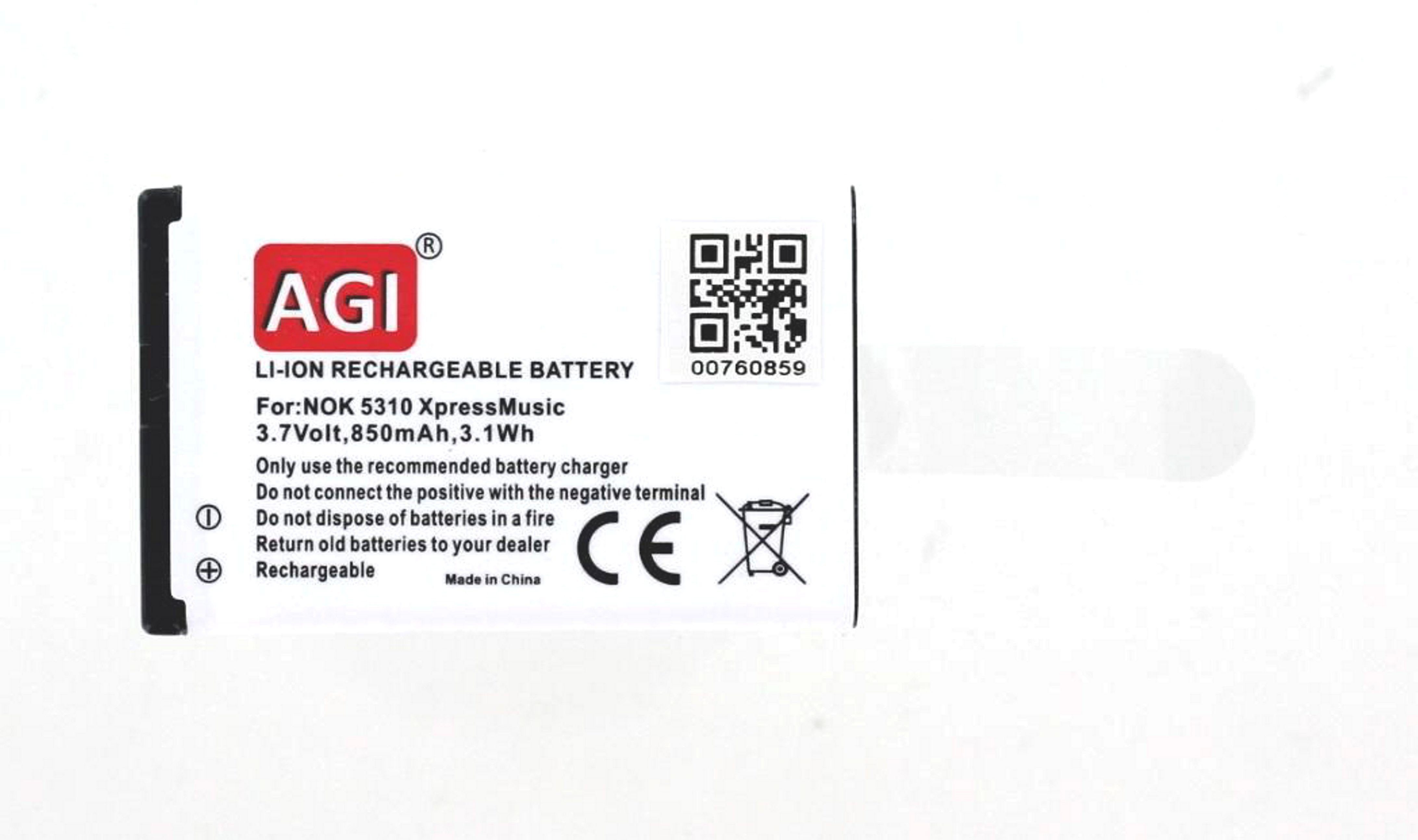 AGI Akku kompatibel mit Nokia 6600 Fold Akku Akku