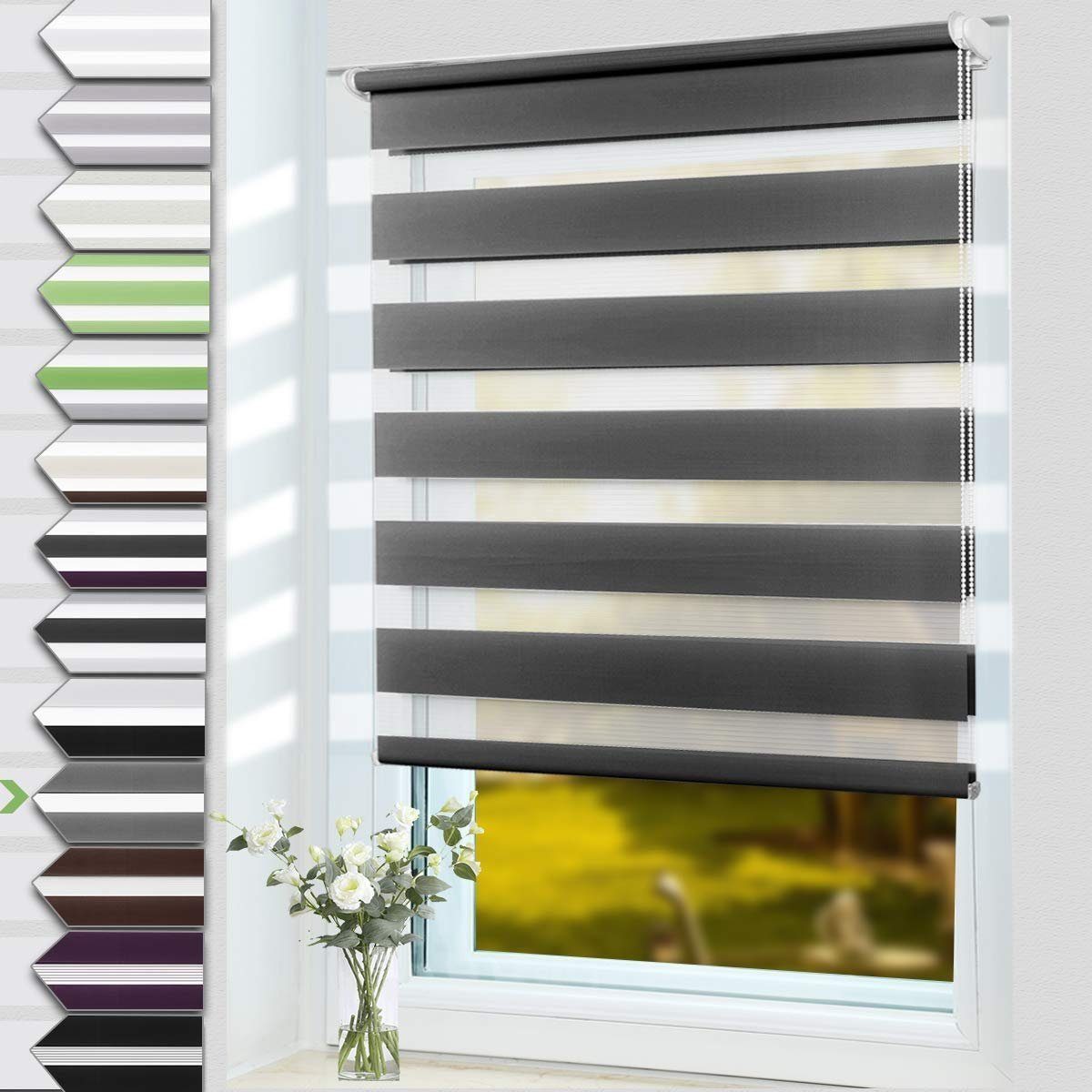 Doppelrollo Klemmfix ohne Bohre, OUBO, verdunkelnd, Fensterrollo Seitenzugr günstig online kaufen