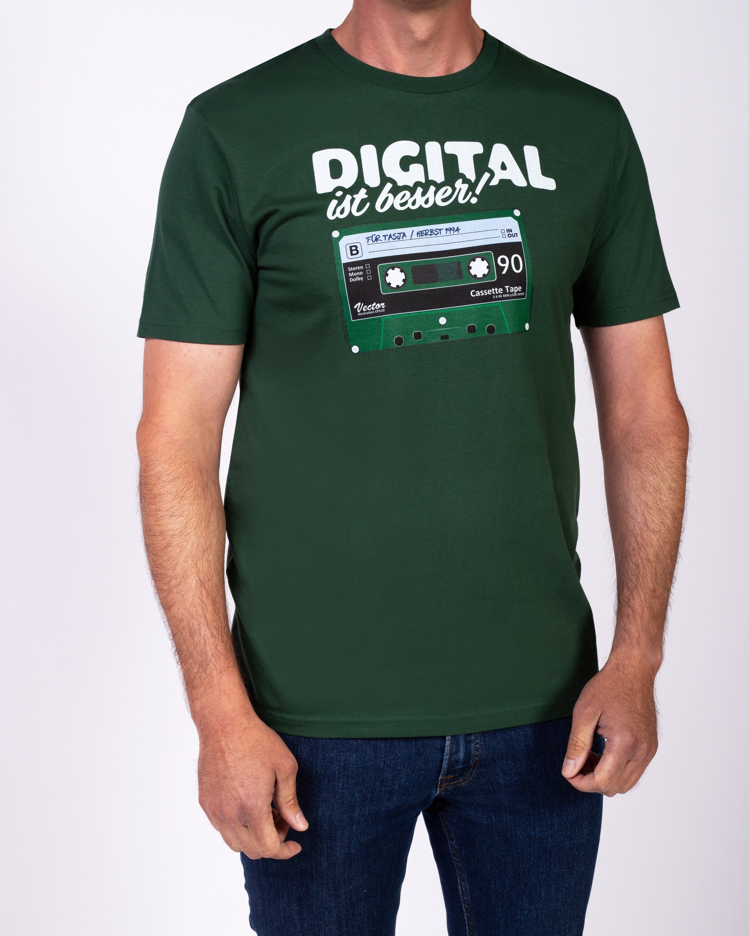 wat? Apparel Print-Shirt Digital ist besser (1-tlg) flaschengrün