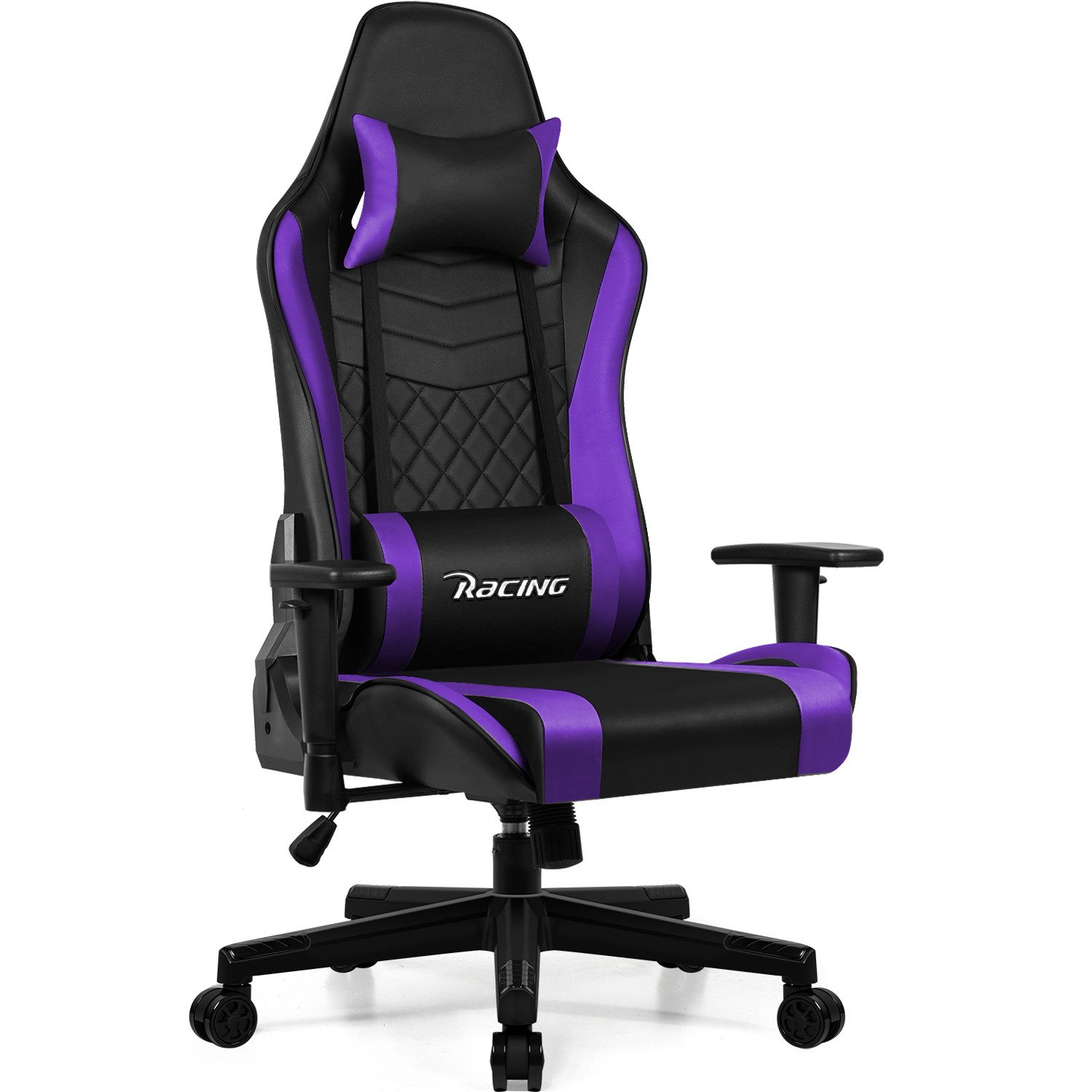Gaming-Stuhl Gamer Stuhl Ergonomisch, Verstellbarer Bürostuhl mit Kopfkissen