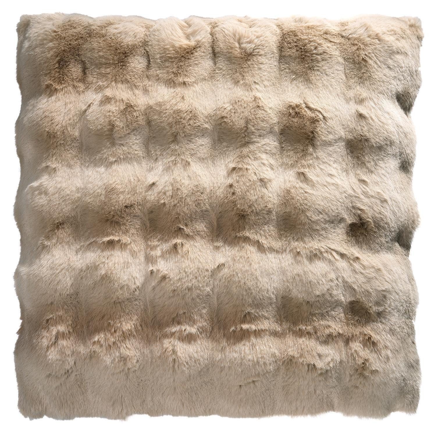 Home4You Dekokissen, 50 x 50 cm, Beige, Polyester, mit Füllung, Reißverschluss