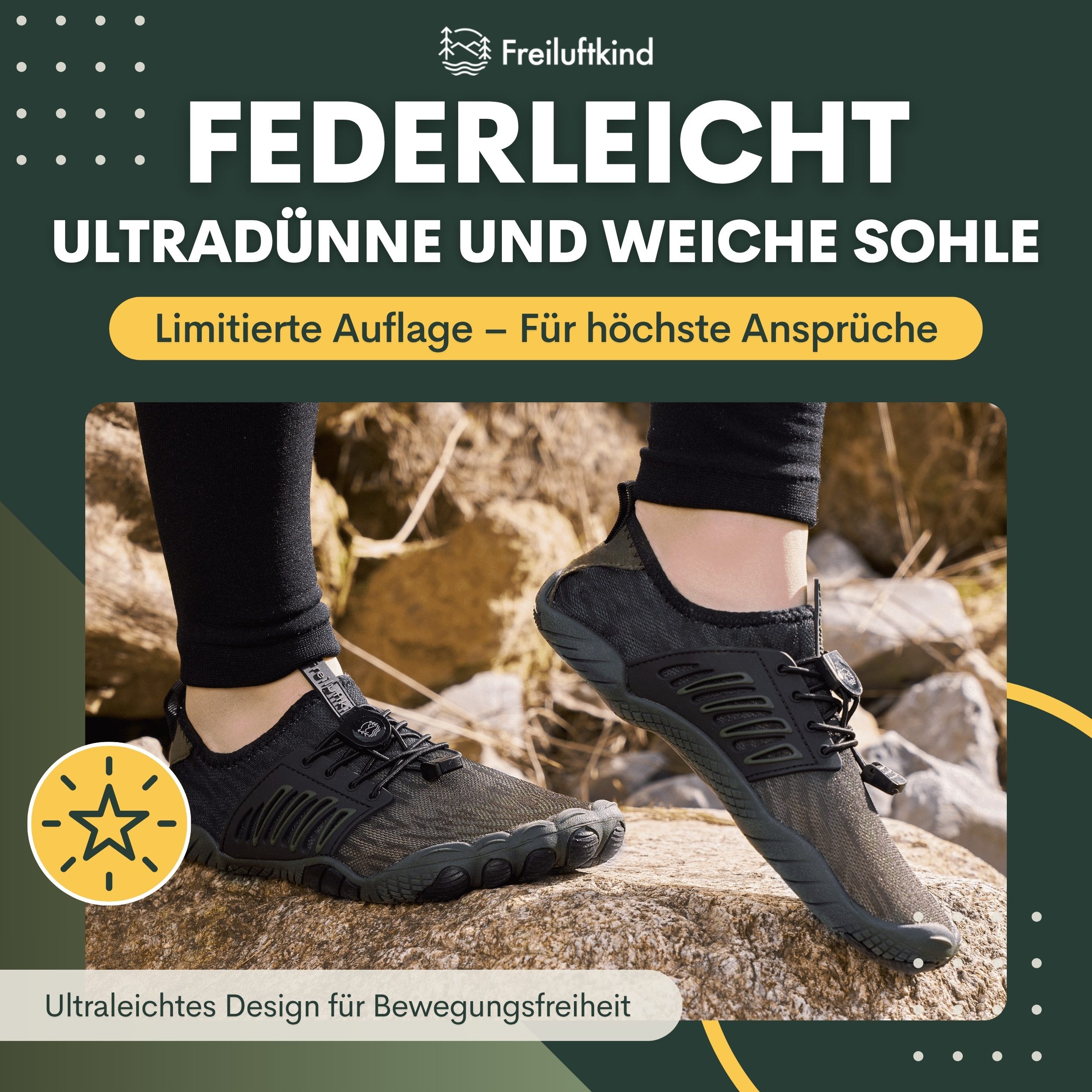 Freiluftkind Das Original – Tokai rutschfester Barfußschuh Schnellverschluss – Bild 3 von 5