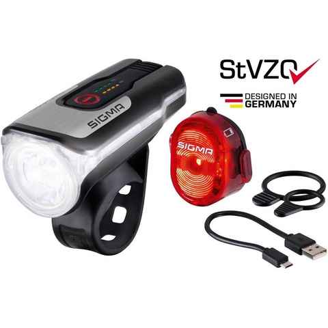 SIGMA SPORT Fahrradbeleuchtung AURA 80 USB / NUGGET II K-Set