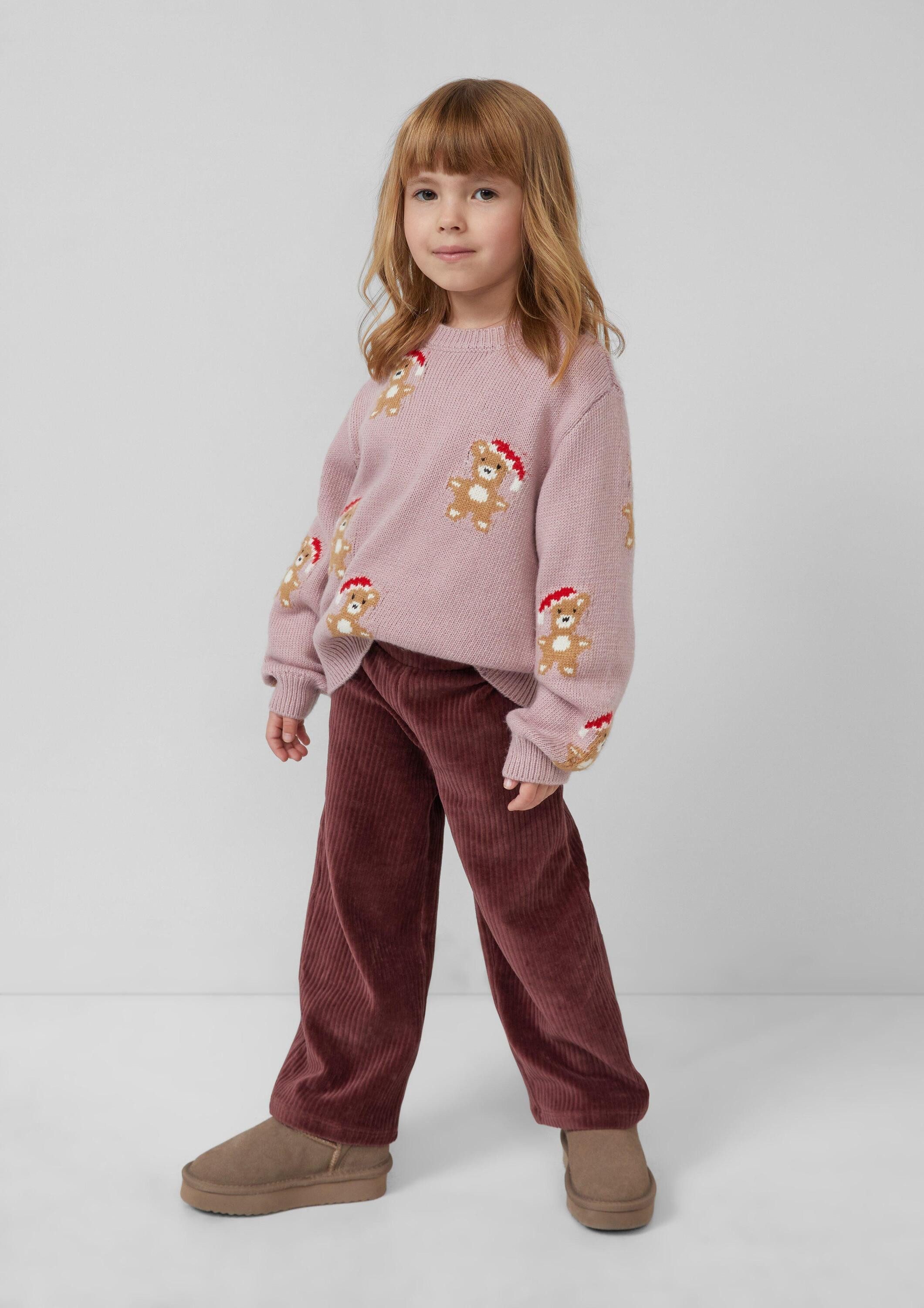 s.Oliver Longpullover Strickpullover Weicher Loose Fit Strickpullover mit Weihnachtsmotiven
