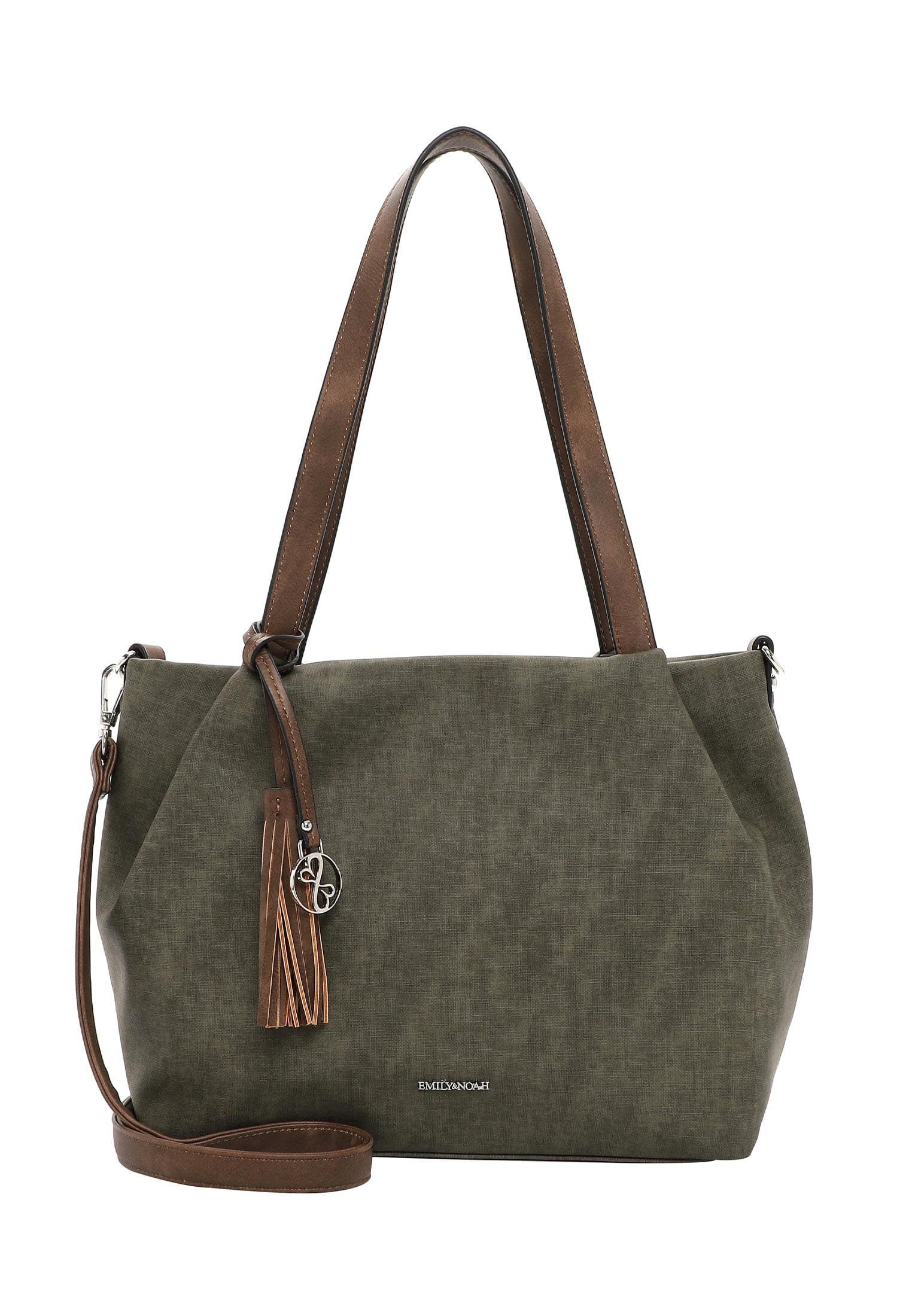 Emily & Noah Damen Handtasche 'Eleanor' – Shopper Mit Bommel, Abnehmbarer Innentasche & Verstellbarem Gurt, Schwarz