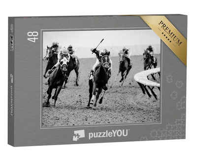 puzzleYOU Puzzle Starke Pferde, 48 Puzzleteile, puzzleYOU-Kollektionen Sport, Menschen