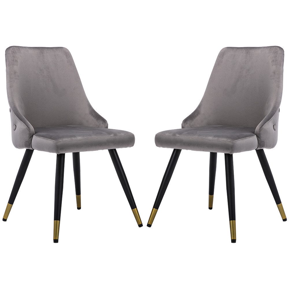 Esszimmerstuhl 2er Set Sitzfläche aus Samt Küchenstuhl