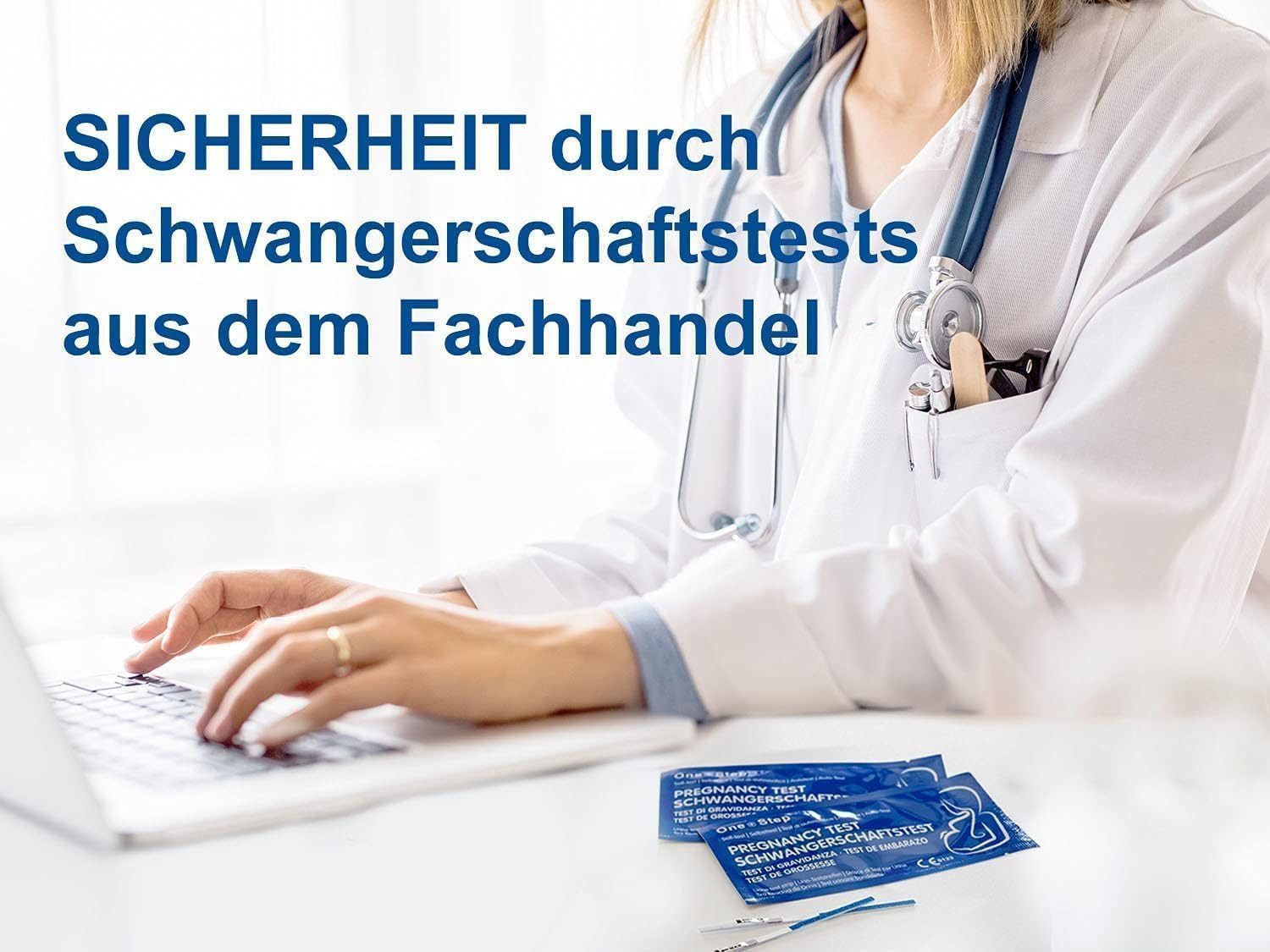 One+Step Schwangerschaftstest Blue Line ultraempfindlicher Schwangerschaftstest - Frühtest 10 miu/ml, 50-tlg. – Bild 4 von 5