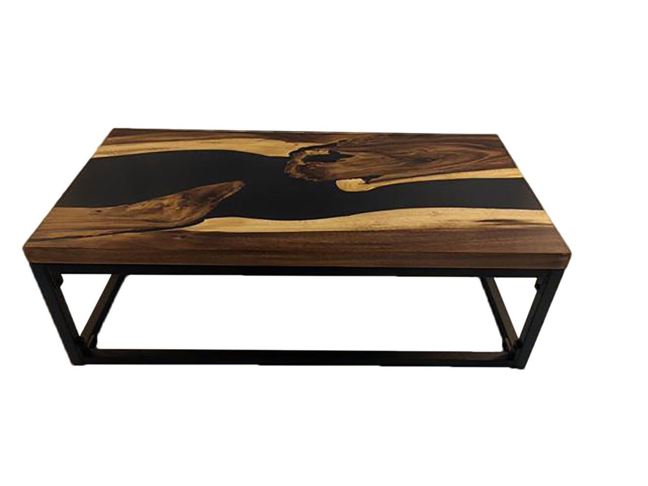 Xlmoebel Couchtisch Epoxid Harz Couchtisch Matt Schwarz Tisch Holz SOFORT (Couchtisch), Made in Europa