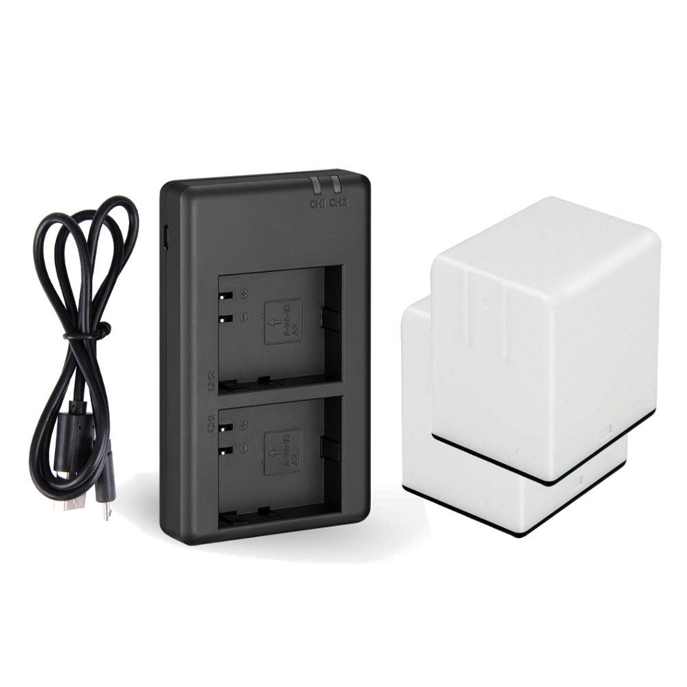 Trade-Shop 3in1 Set passend für Netgear Arlo Go A-2 VMA4410 VML4030 Ladegerät + 2 Kamera-Akku Li-Ion 3000 mAh (7,2 V), Für 220V Steckdose und 12V/24V Kfz Zigarettenanzünder