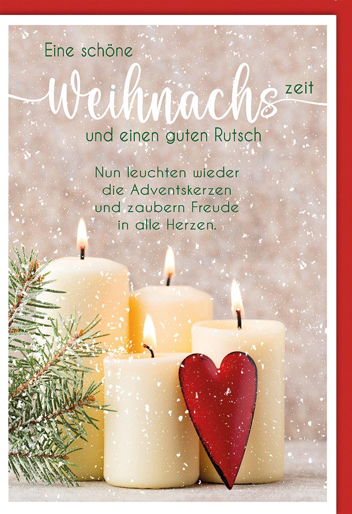 Verlag Dominique Поздравительные открытки Weihnachten - Karte mit Umschlag - Eine schöne Weihnachtszeit vier Ker