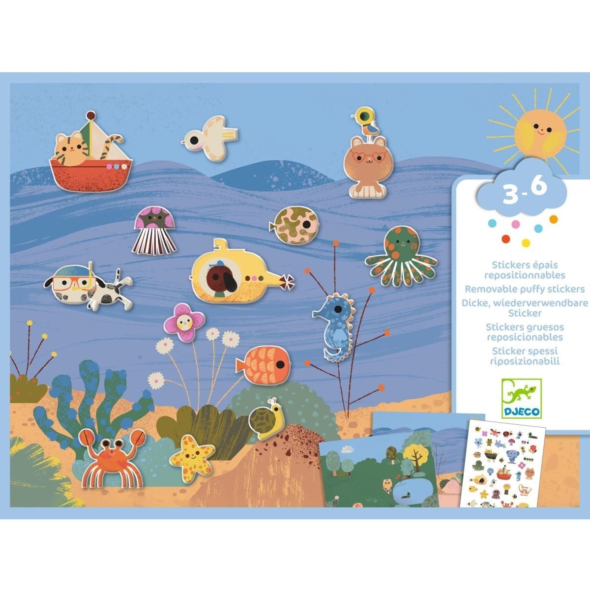 DJECO Kreativset Sticker: Sommer Kreativset für Kinder
