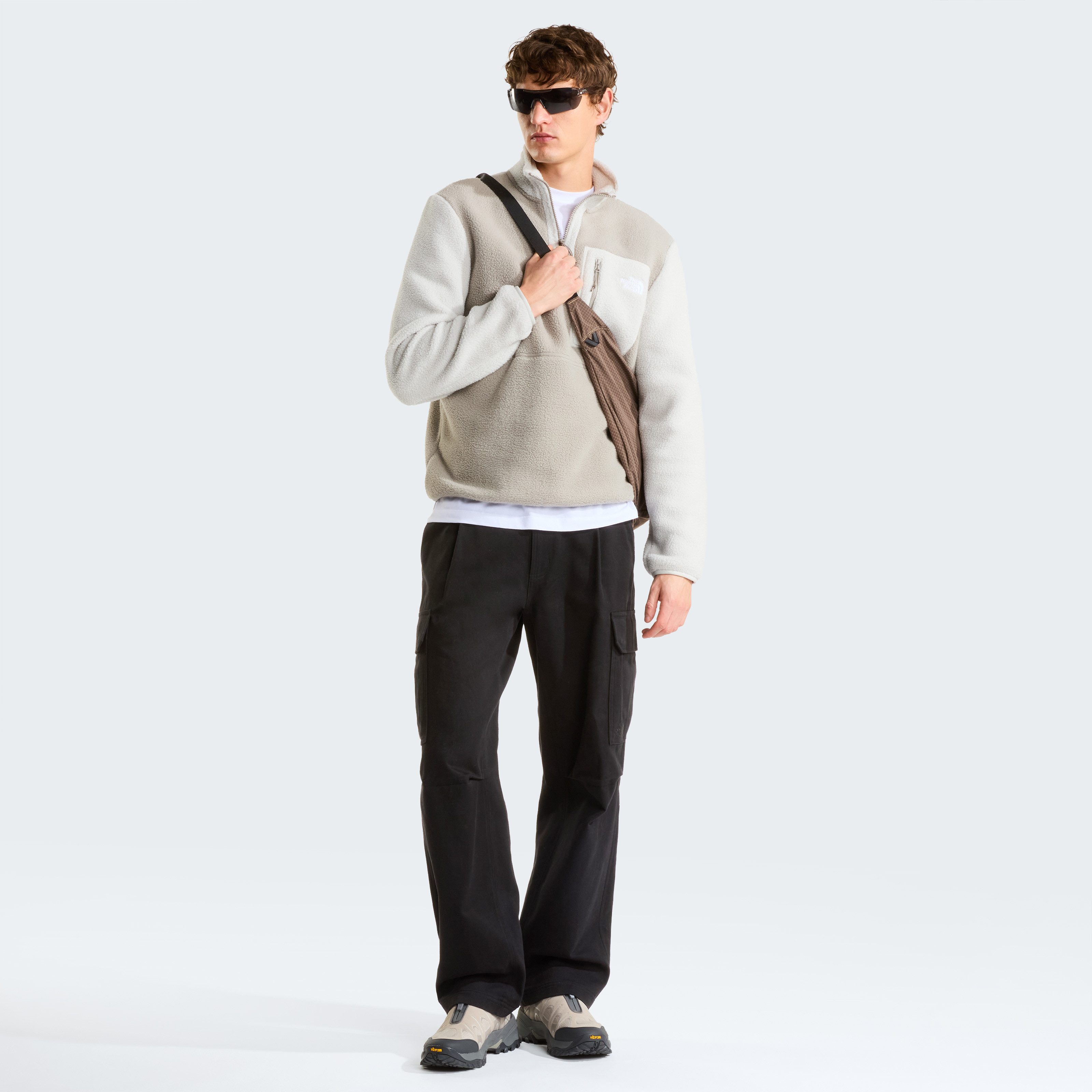 The North Face Strickfleece-Pullover M YUMIORI 1/4 ZIP aus Strickfleece, mit Stehkragen, mit Brusttasche, pflegeleicht