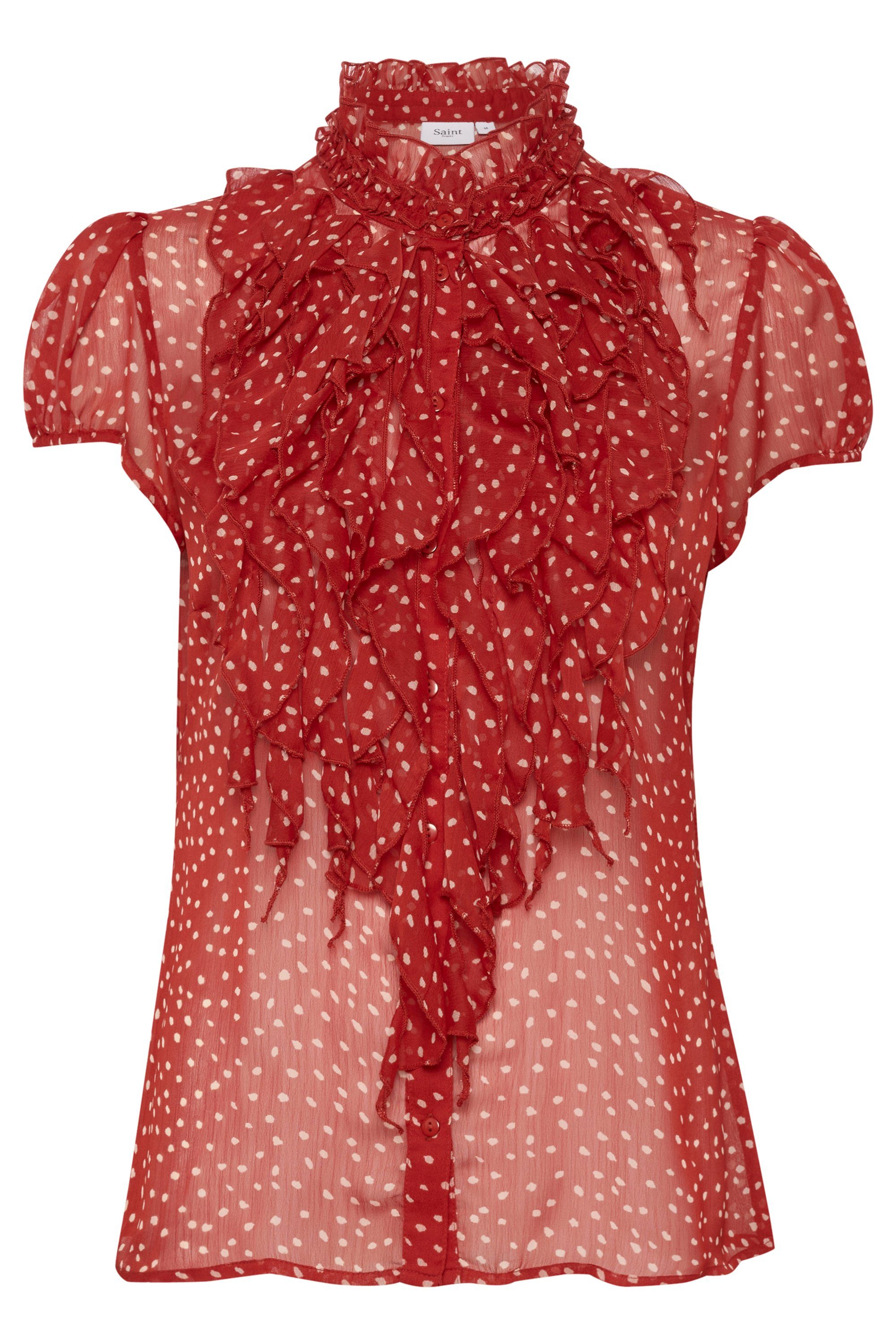 Saint Tropez Kurzarmbluse Kurzarm-Bluse LiljaSZ Tango Red Drea Dot