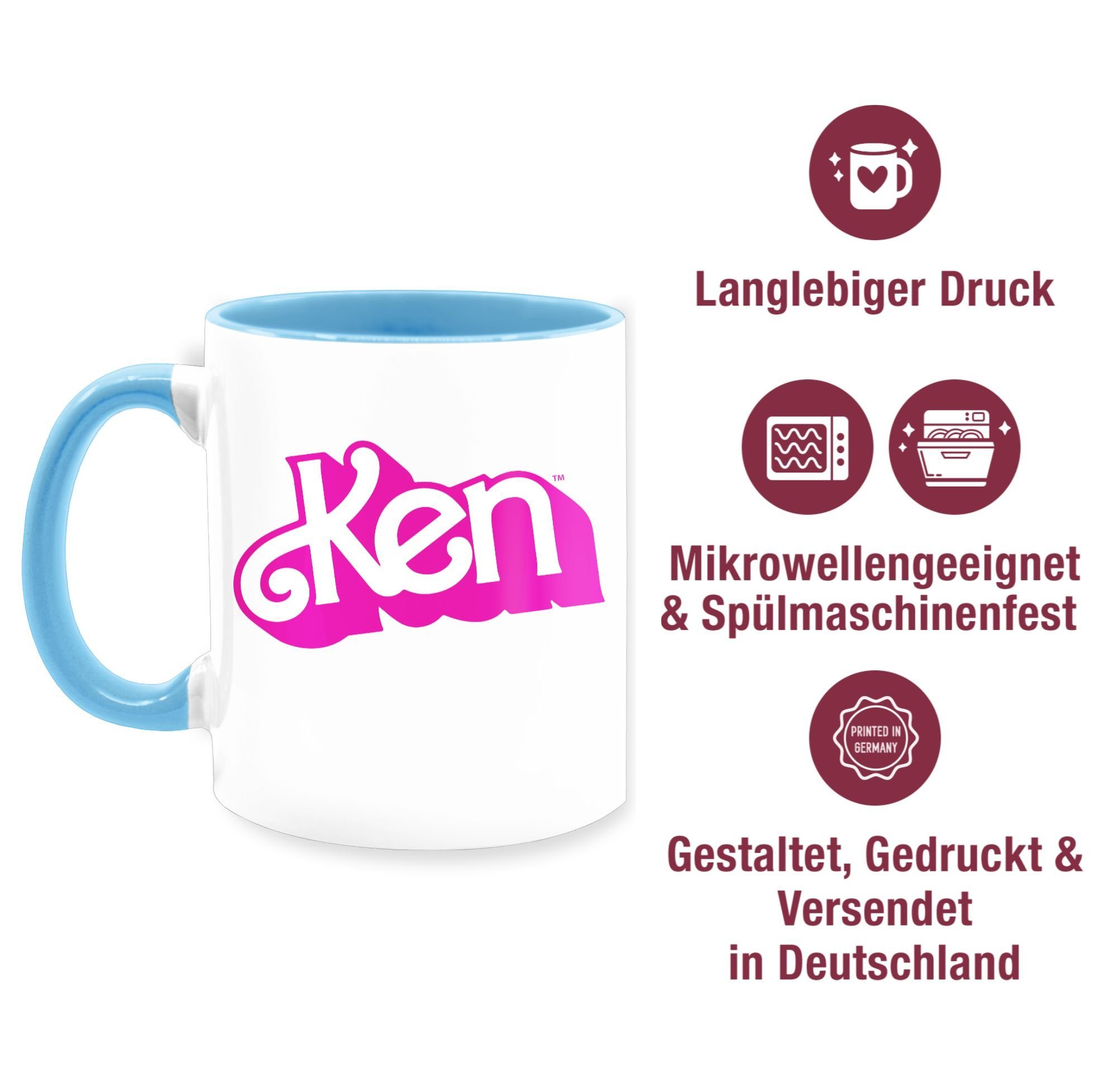 Logo, Hellblau Shirtracer Ken Tasse Keramik, 3 Tasse Barbie