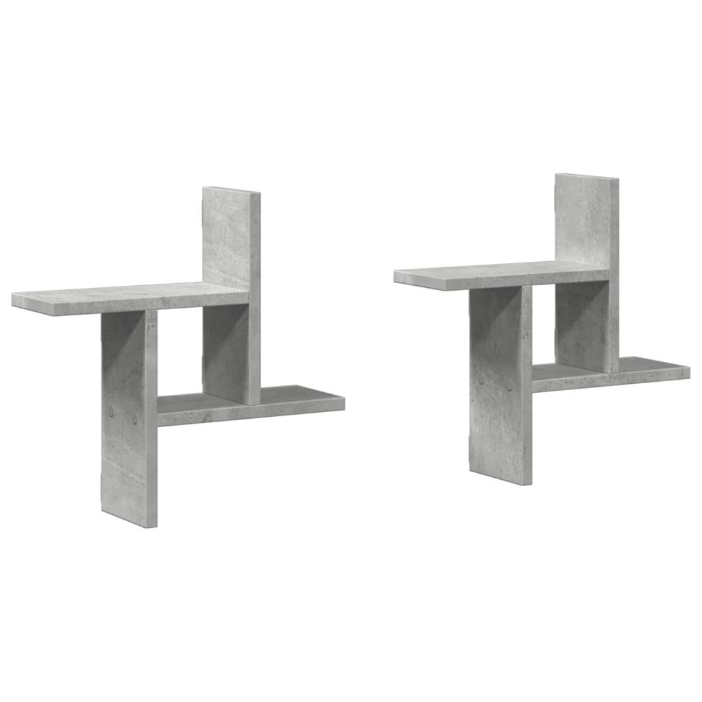 vidaXL Regal Wandregale 2 Stk. Betongrau 38x12x38 cm Holzwerkstoff, 1-tlg. günstig online kaufen