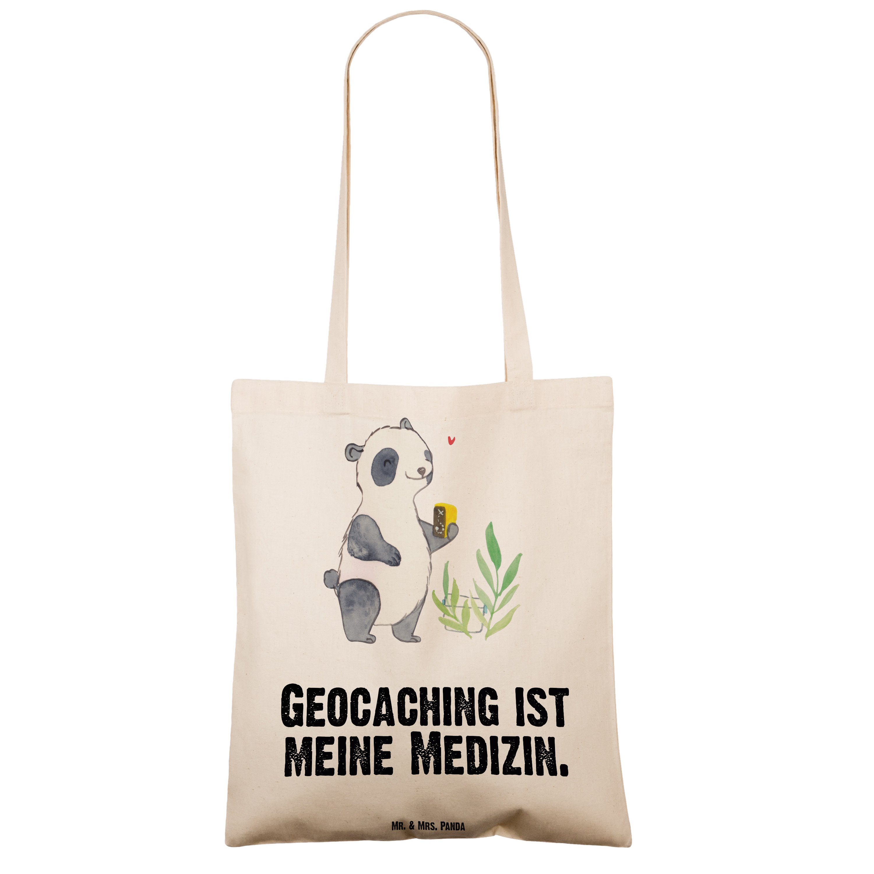 Mr. & Mrs. Panda Schenken, GPS - (1-tlg) Geocaching Panda Transparent Geschenk, Schn - Tragetasche Medizin