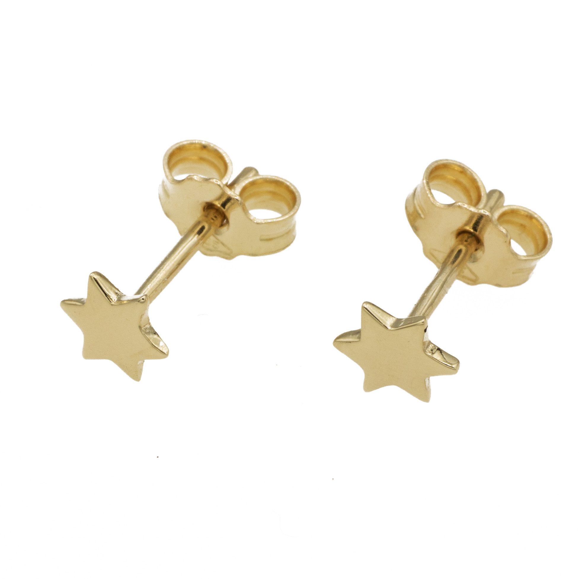 Paar Ohrstecker Ohrstecker kleiner Stern aus 585 Gold 14 Karat