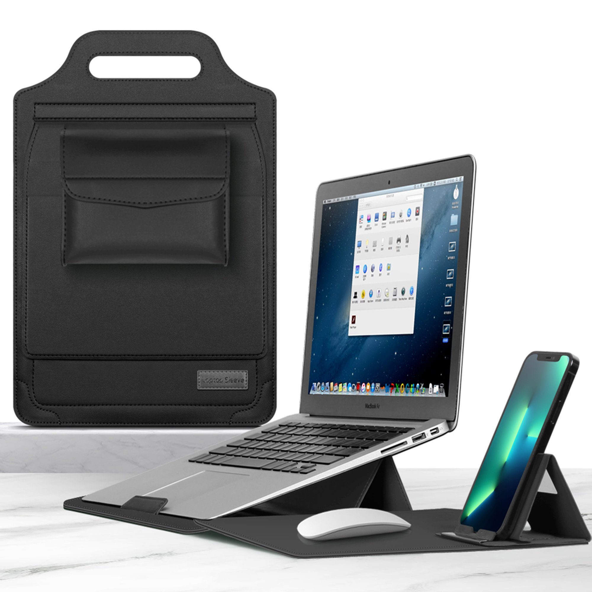 HOUROC Bowlingtasche Laptoptasche,Alles-in-einem-Computer-Organisator (Inklusive Handyhalterung und Zubehörtasche)