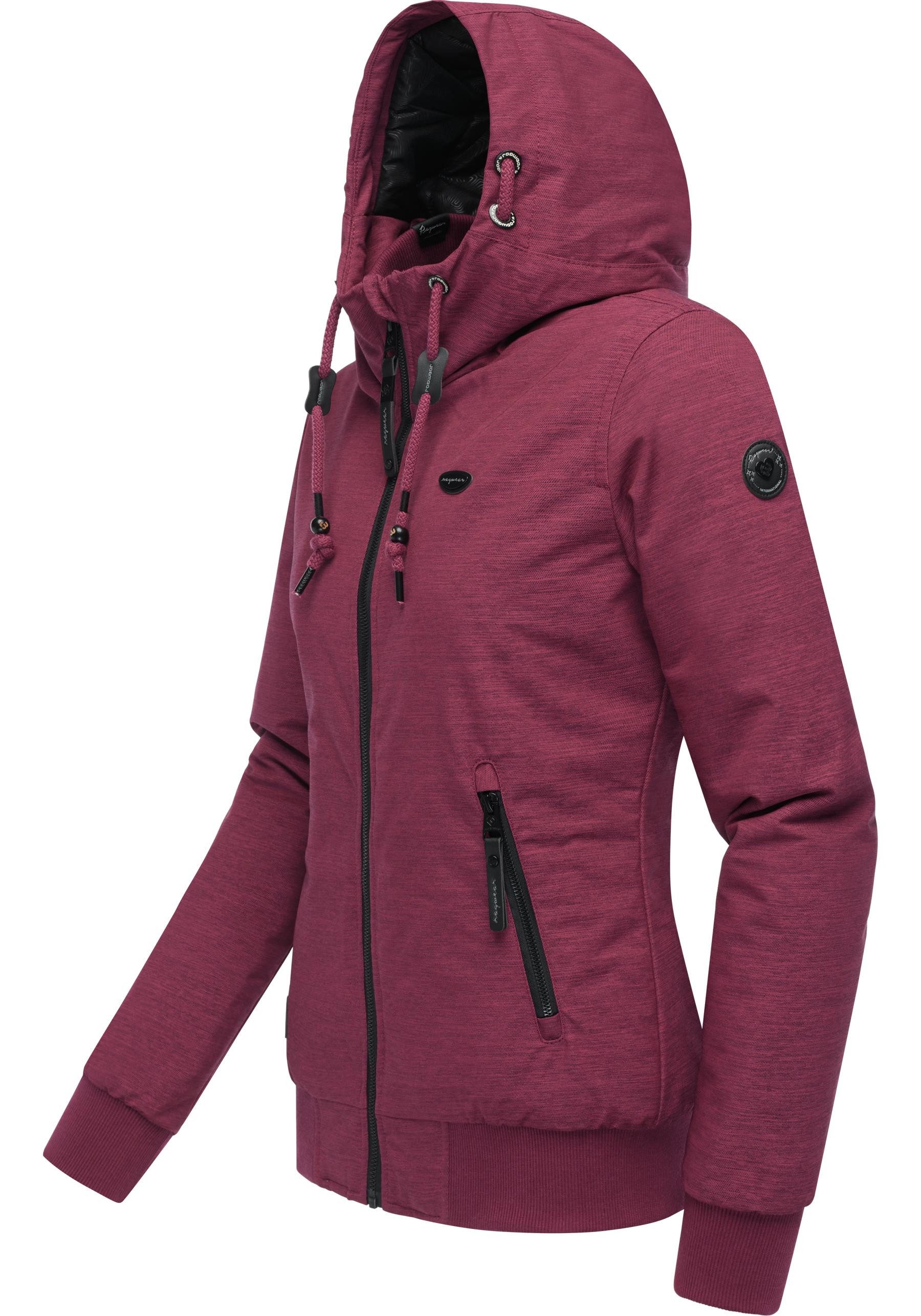 Ragwear Winterjacke Nuggie Melange stylische, melierte Damen Freizeitjacke