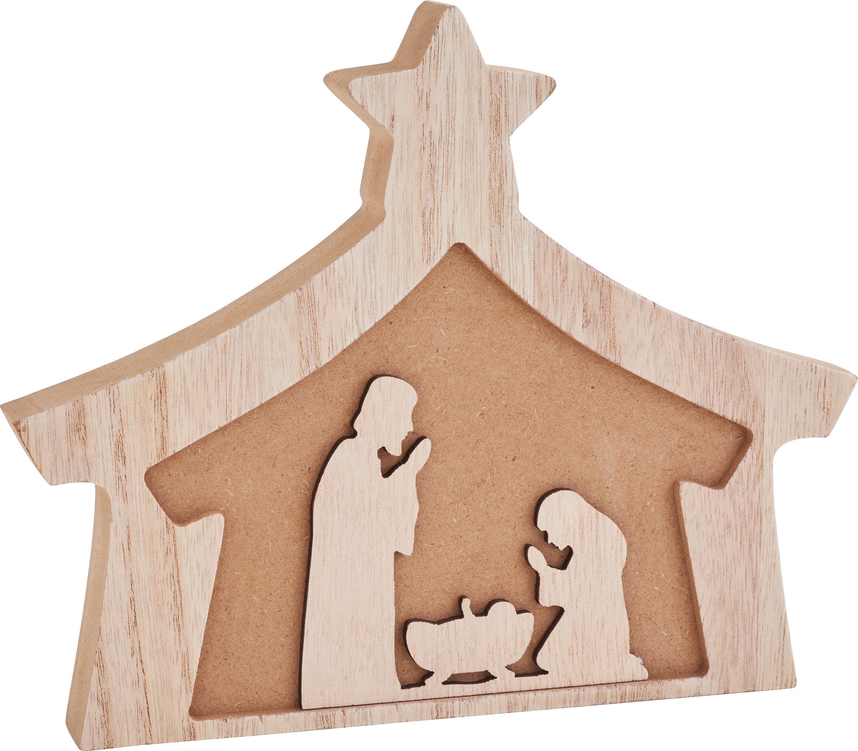 VBS Krippe Holz-Krippe mit Vertiefung, 19,5x16cm