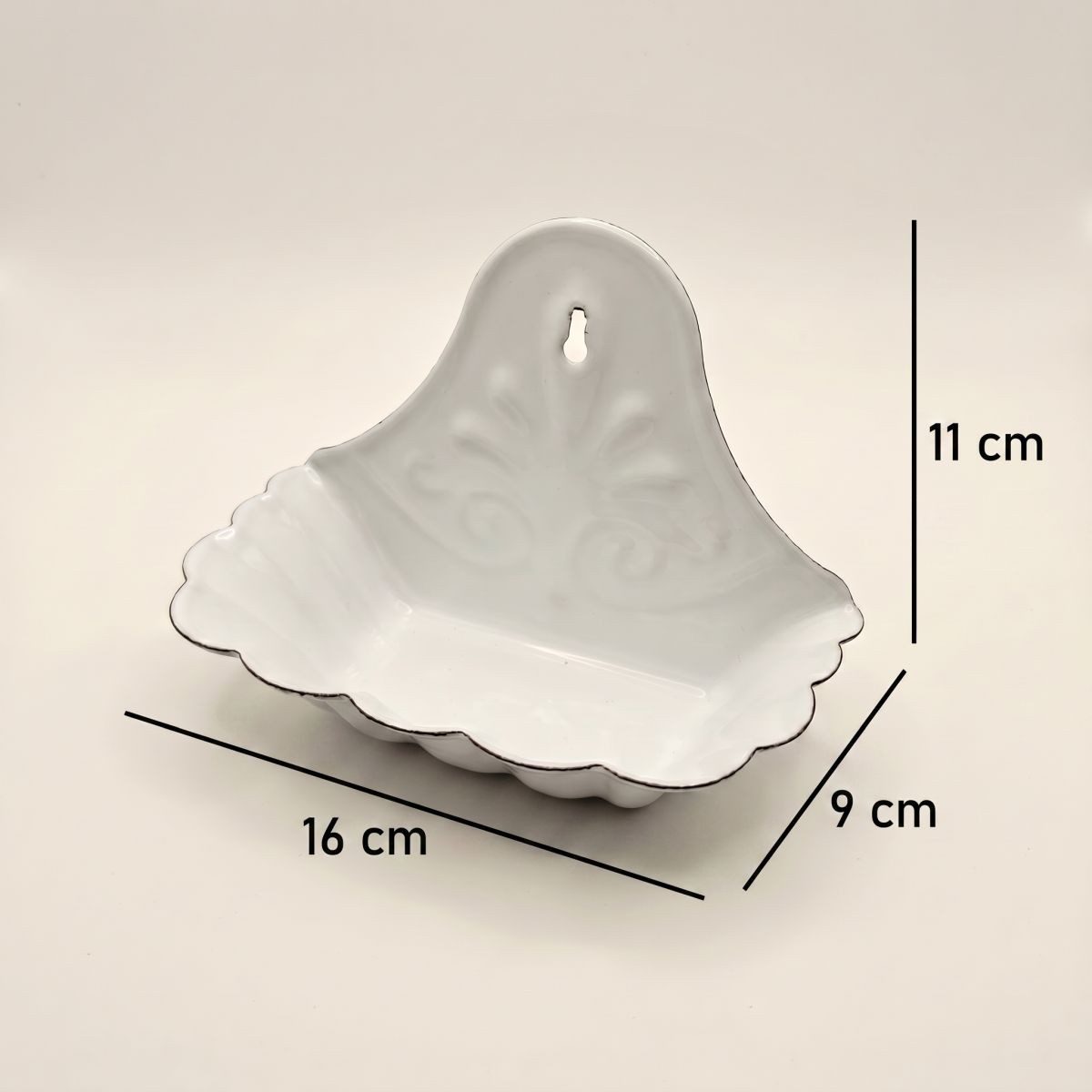 Ambiente Haus Seifenschale Seifenwanne Emaille in Antikweiss, Breite: 16 cm, 1-St.