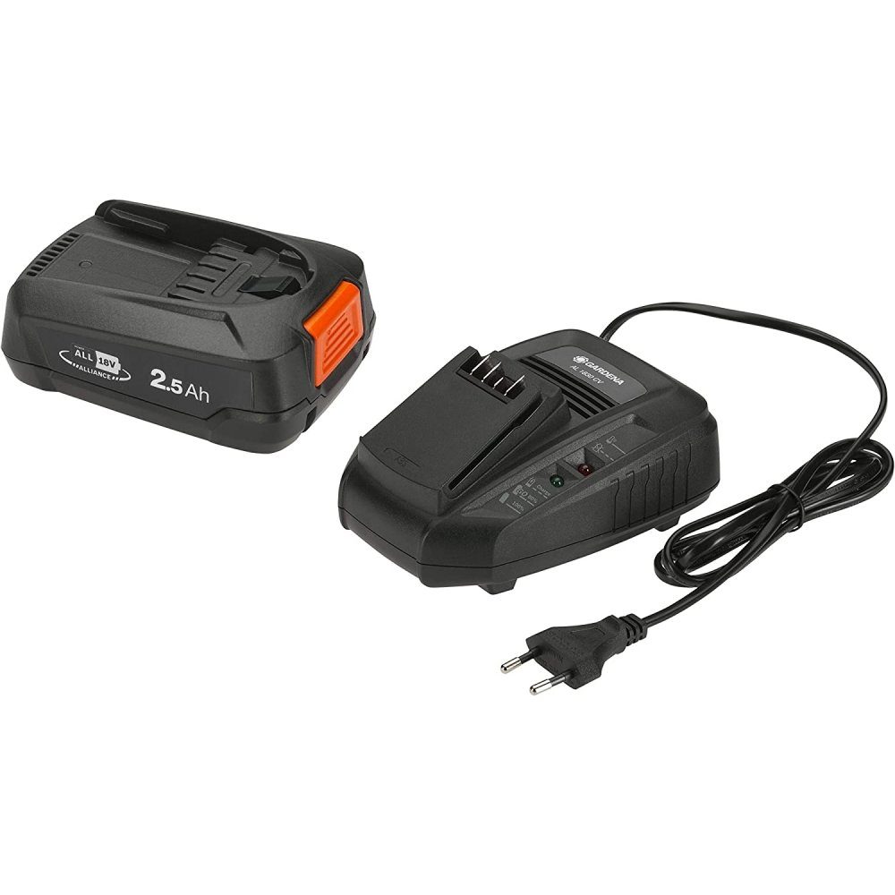 GARDENA Starter-Kit P4A PBA 18V/45 2,5 Ah & AL 1830 CV Akku & Schnellladegerät Akku Starter-Set