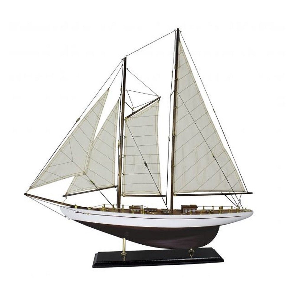 Dekoobjekt Segelyacht, Zweimaster Gaffel Yacht, Rennsegler