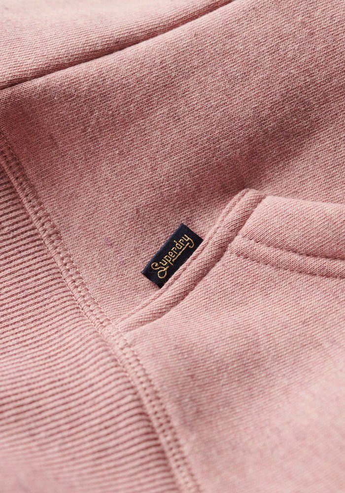 Soft Kapuzensweatjacke Pink Marl Superdry ZIP HOODIE LA ESSENTIAL LOGO