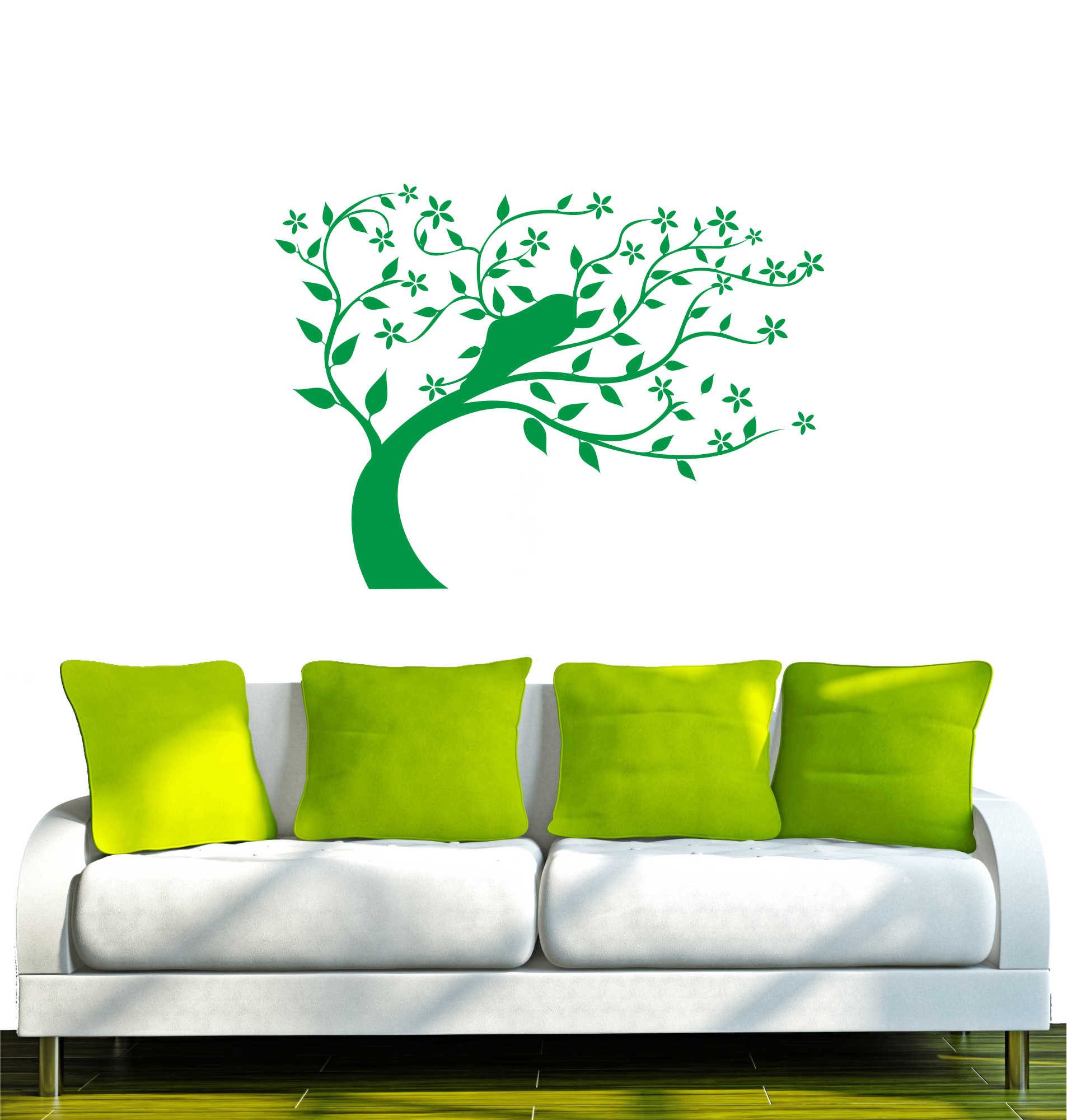 INDIGOS UG Wandtattoo Wandtattoo - Wandaufkleber - w201 Baum Blume Natur Wandaufkleber