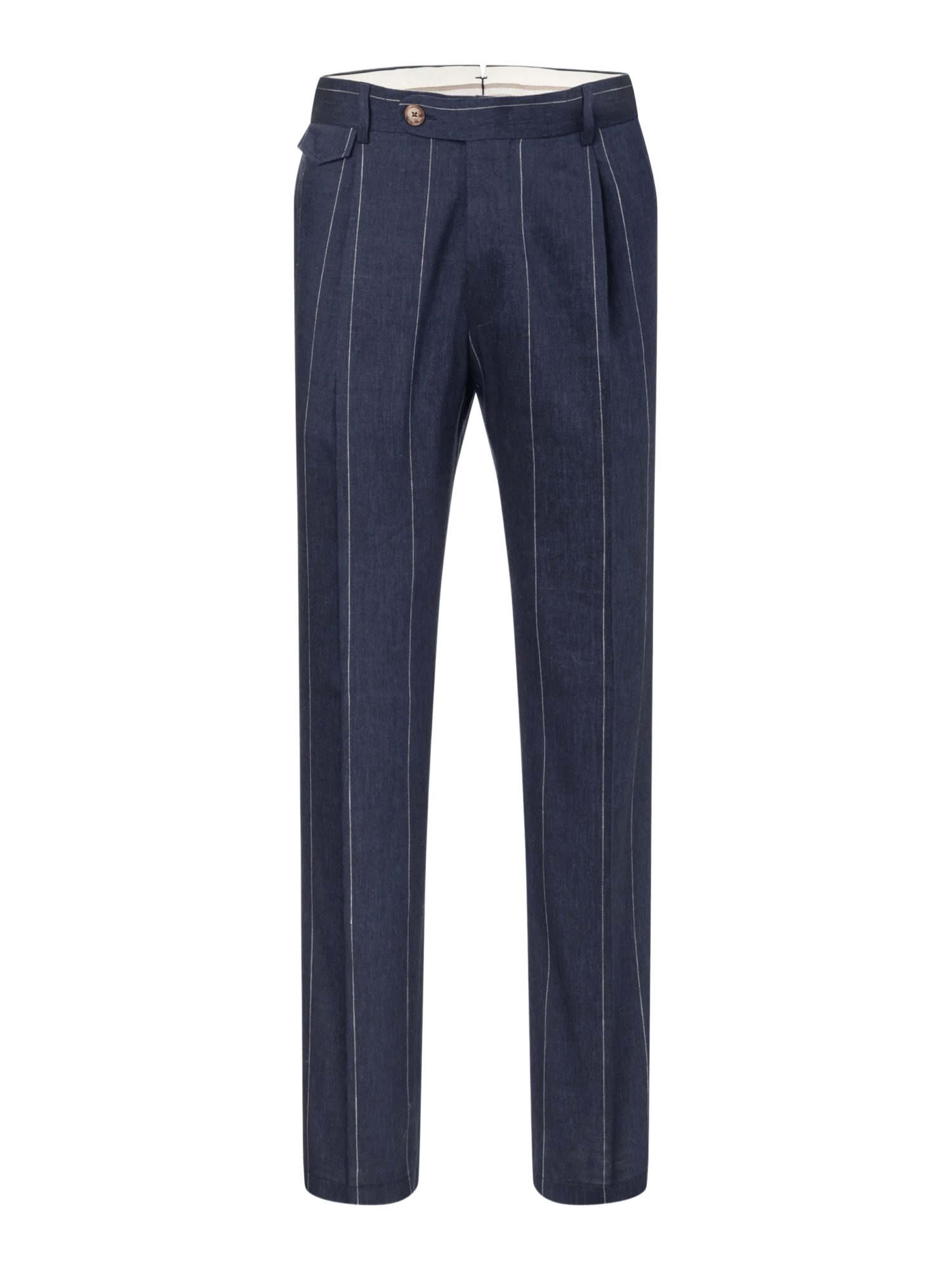 Windsor Stoffhose blau, Casual, Leinen, Gestreift, Straight Leg, Mittel