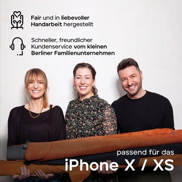 wiiuka Handyhülle suiit Hülle für iPhone X / XS, Klapphülle Handgefertigt - Deutsches Leder, Premium Case