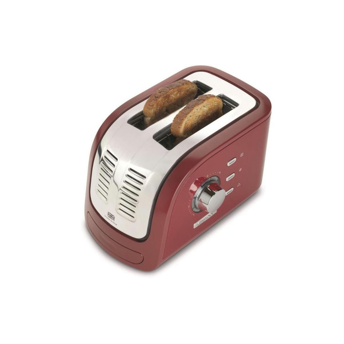 Kenwood Toaster KENWOOD Toaster Turbo 2 Schlitz TCM300RD rot 2300W Bräunungsregelung, 2 Schlitze, für 2 Scheiben, 2300 W