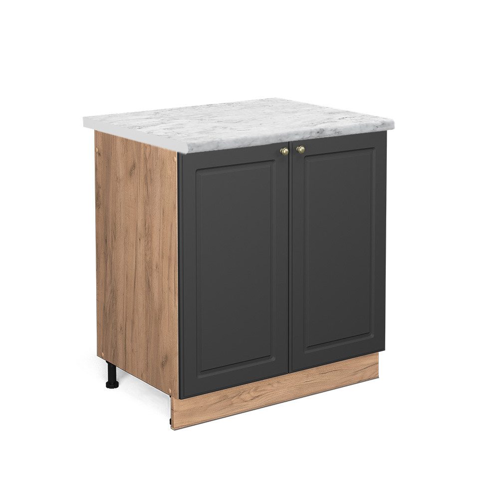 Vicco Spülenunterschrank Fame-Line, Anthrazit-Gold/Goldkraft Eiche, 80 günstig online kaufen