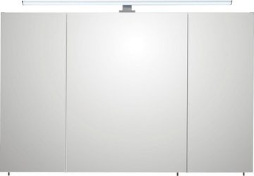 Saphir Spiegelschrank Quickset Badezimmer-Spiegelschrank inkl LED-Aufsatzleuchte 110 cm breit, inkl. Türdämpfer, 3 Spiegeltüren, mit Steckdose