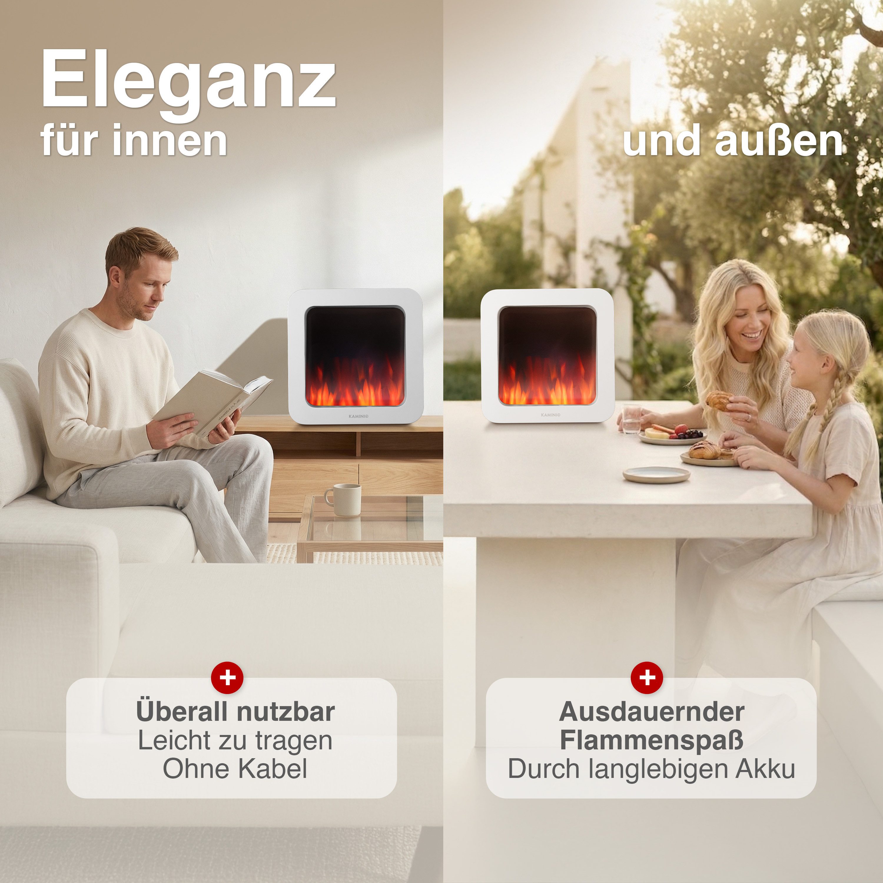KAMINIO Tischfeuer MIA, 3D-Flammeneffekt