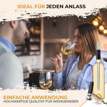 LUCHSFELD Weinkühler Weinkühlstab mit Ausgießer und Vakuumverschluss, Geschenkset