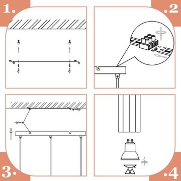 ZMH Pendelleuchte Modern Esstisch Schwarz 3 Flammig - Hängelampe GU10 Wohnzimmer, ohne Leuchtmittel, Industrial Esszimmerlampe, für Innen Küche, Metall