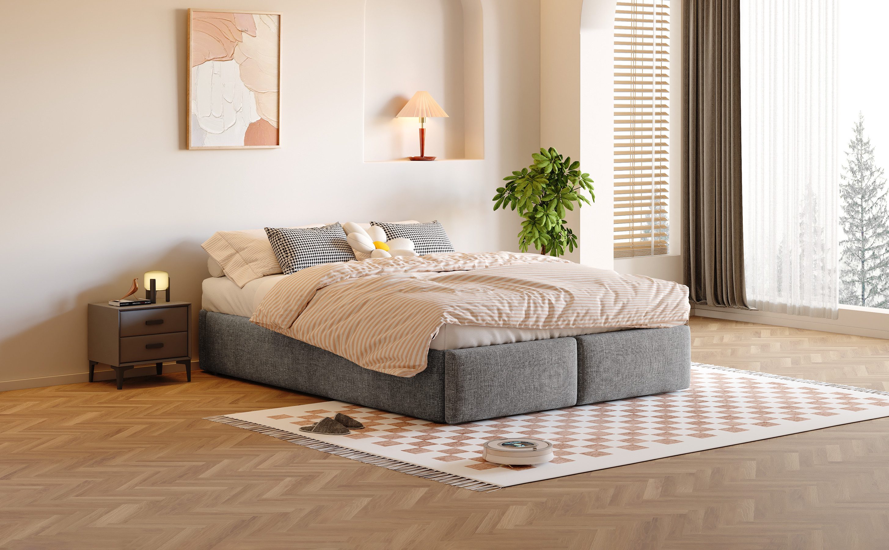 HAUSS SPOLE Polsterbett 140*200cm ohne Kopfteil hydraulischer Lagerung mit günstig online kaufen