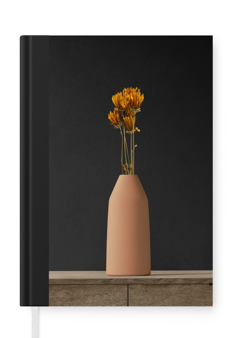 MuchoWow Notizbuch Blumen Stilleben, 98 Haushaltsbuch Tagebuch, Seiten, - Journal, - Notizheft, Merkzettel, A5, Orange