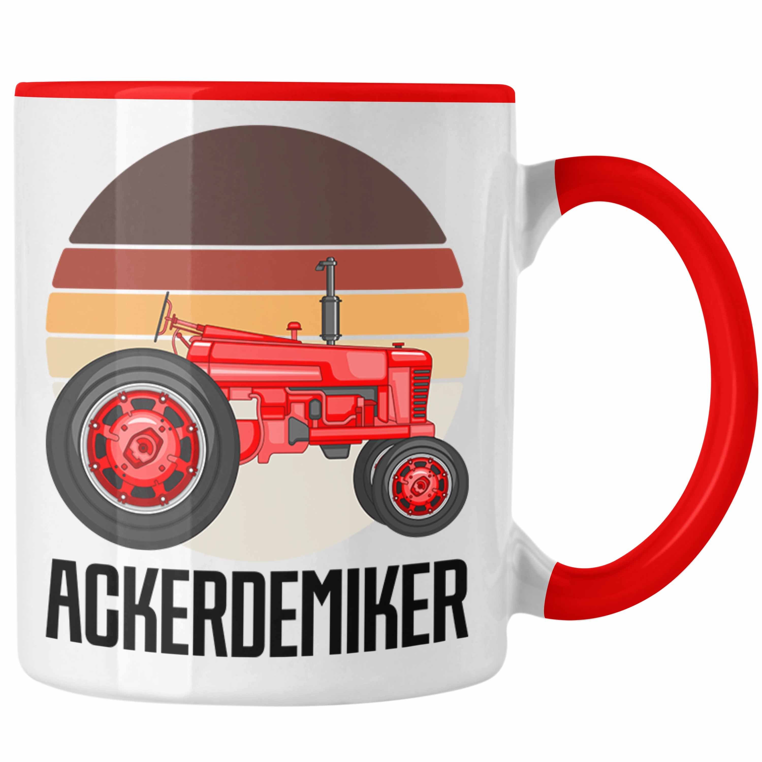 Ackerdemiker für Ba Geschenkidee Landwirt Geschenk Trendation Tasse Kaffee-Becher Rot Tasse