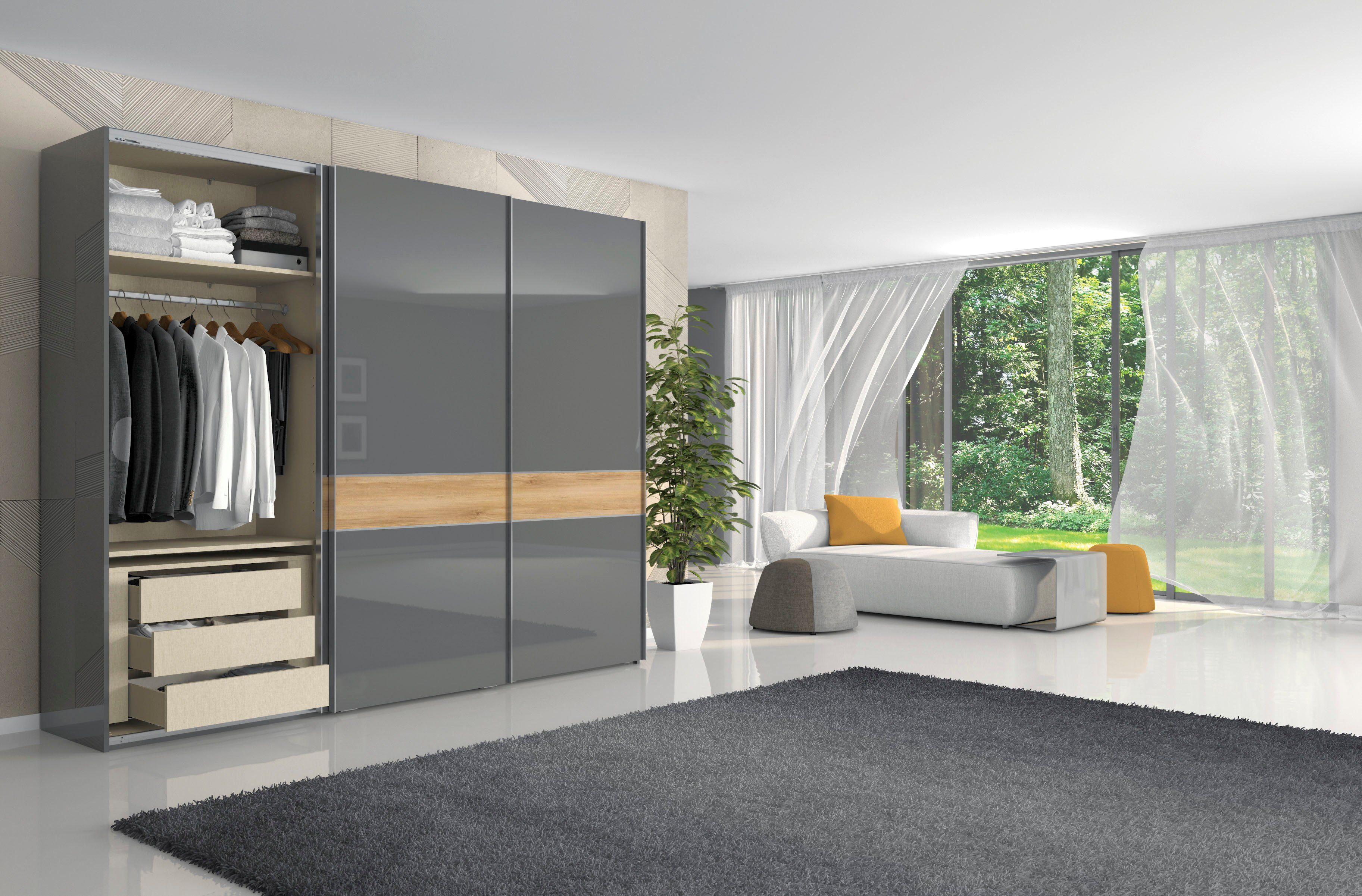 OTTO home Schubladeneinsatz Onyx, für die Fachbreite 88cm (FSC®-zertifizierter Holzwerkstoff), 3 Schubladen mit Soft Close Funktion