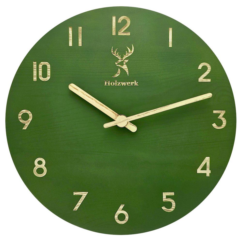 Holzwerk Wanduhr Designer vintage Loft Quarzwanduhr günstig online kaufen