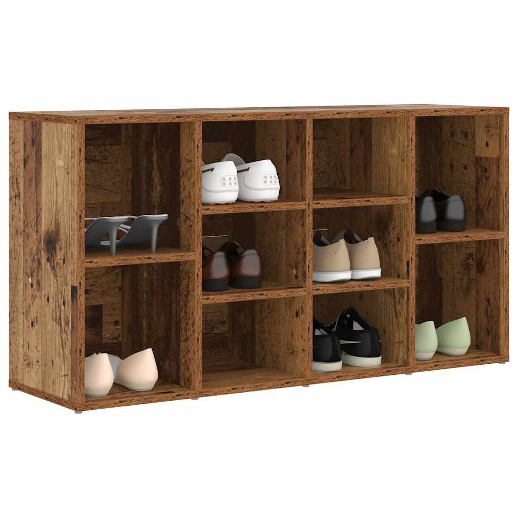 vidaXL Schuhregal Schuhbank 103 x 30 x 54,5 cm Holzwerkstoff Altholz, 1-tlg.