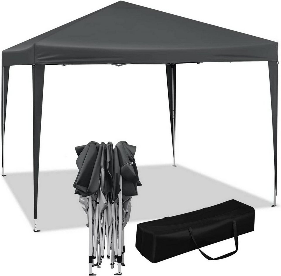 Woltu Faltpavillon, Pop-Up Pavillon aus Oxford Metallrahmen 3×3 m