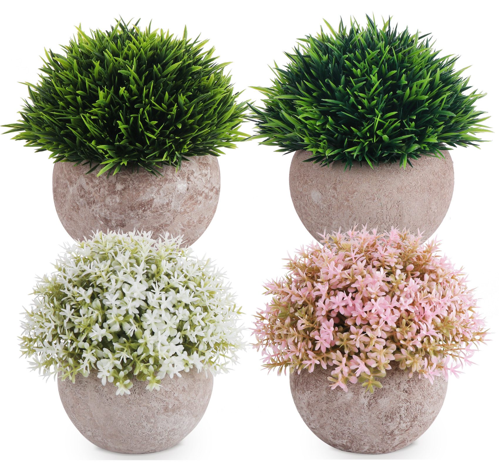 Künstliche Zimmerpflanze Mini Kunstpflanzen mit Töpfen Eukalyptus Rosmarin günstig online kaufen