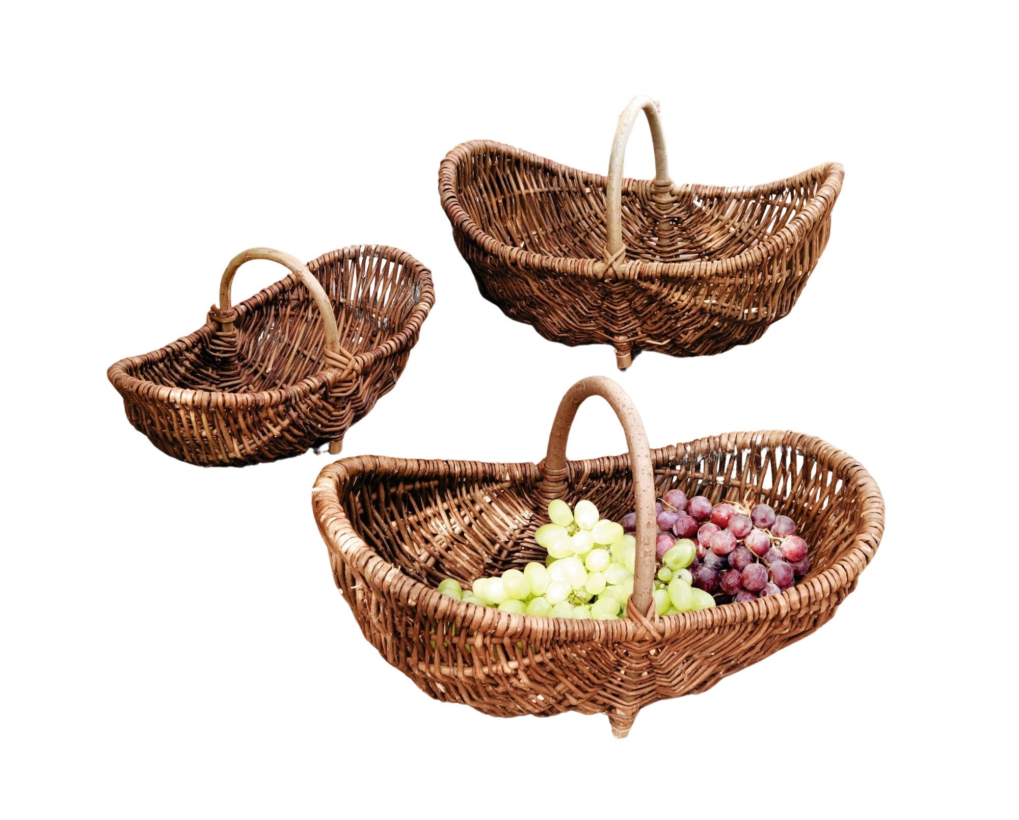 Dekoleidenschaft Flechtkorb aus Weide mit Holzbügel, Obstkorb, Aufbewahrung günstig online kaufen