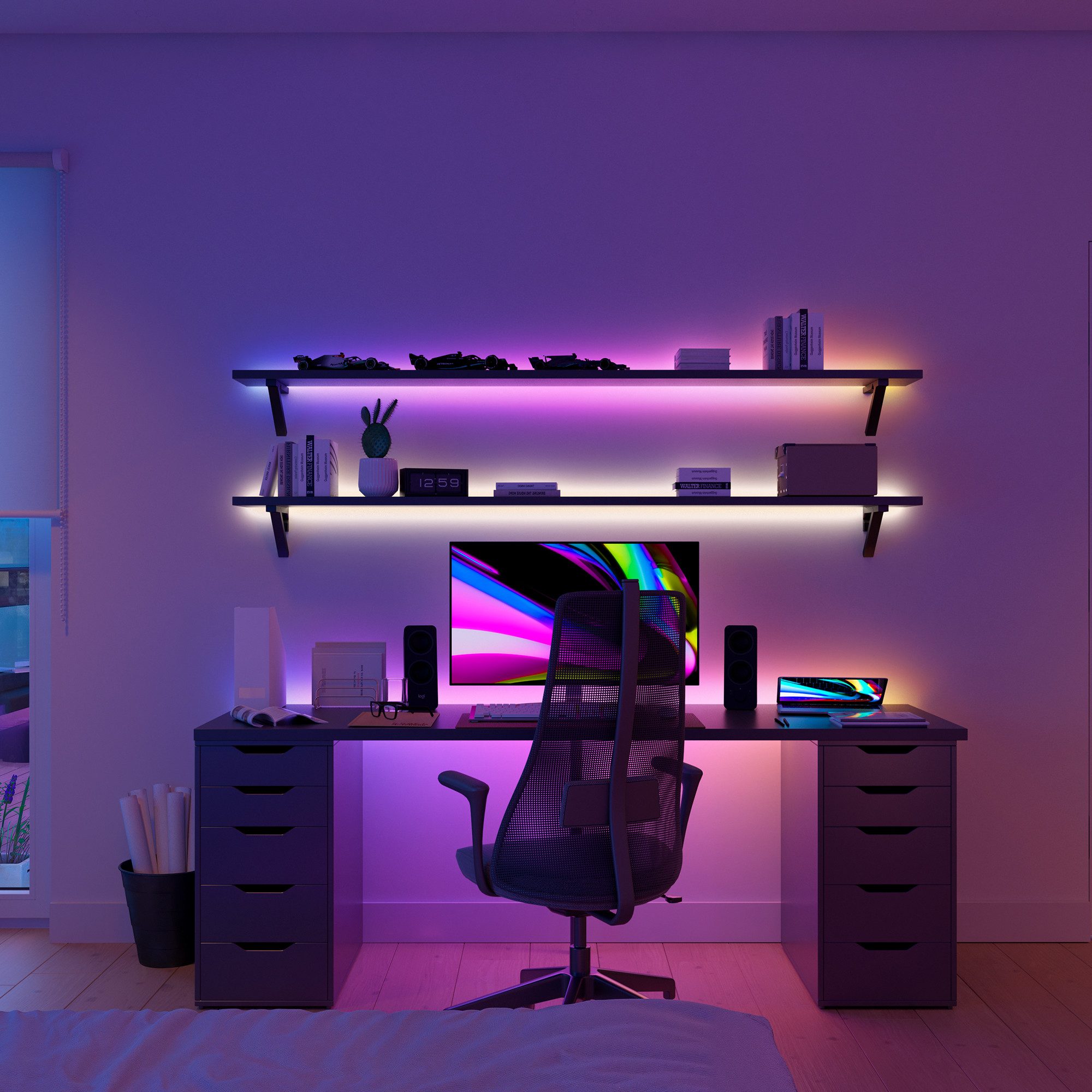 Philips Hue LED-Streifen Essential Gradient LED-Streifen RGBIC farbfähig, lebendige Farben, flexible Innenbeleuchtung, komp. mit gängigen Smart-Home-Assistenten – Bild 5 von 5
