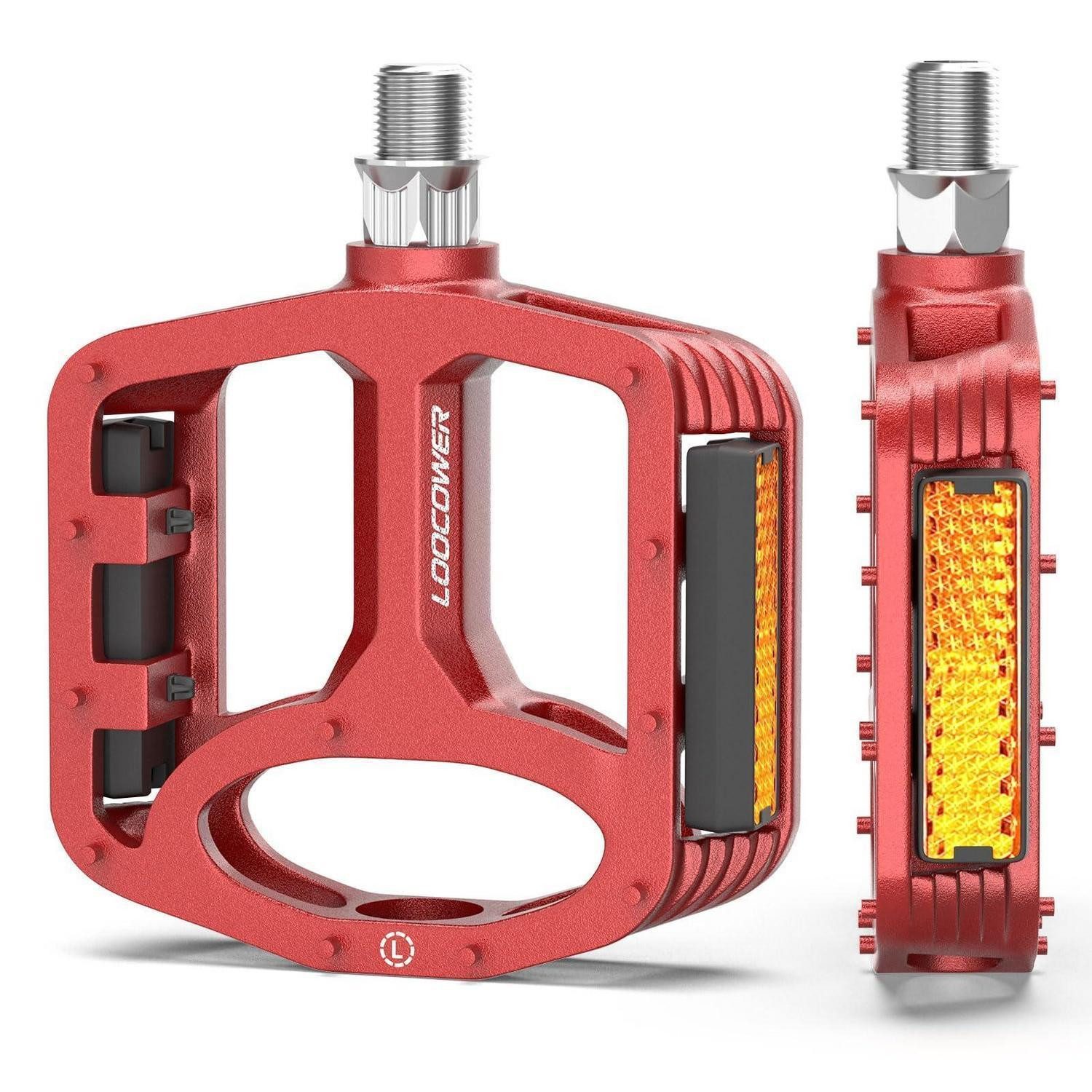 LuxusKollektion Plattformpedale Fahrradpedale Aluminium Rutschfest Rot