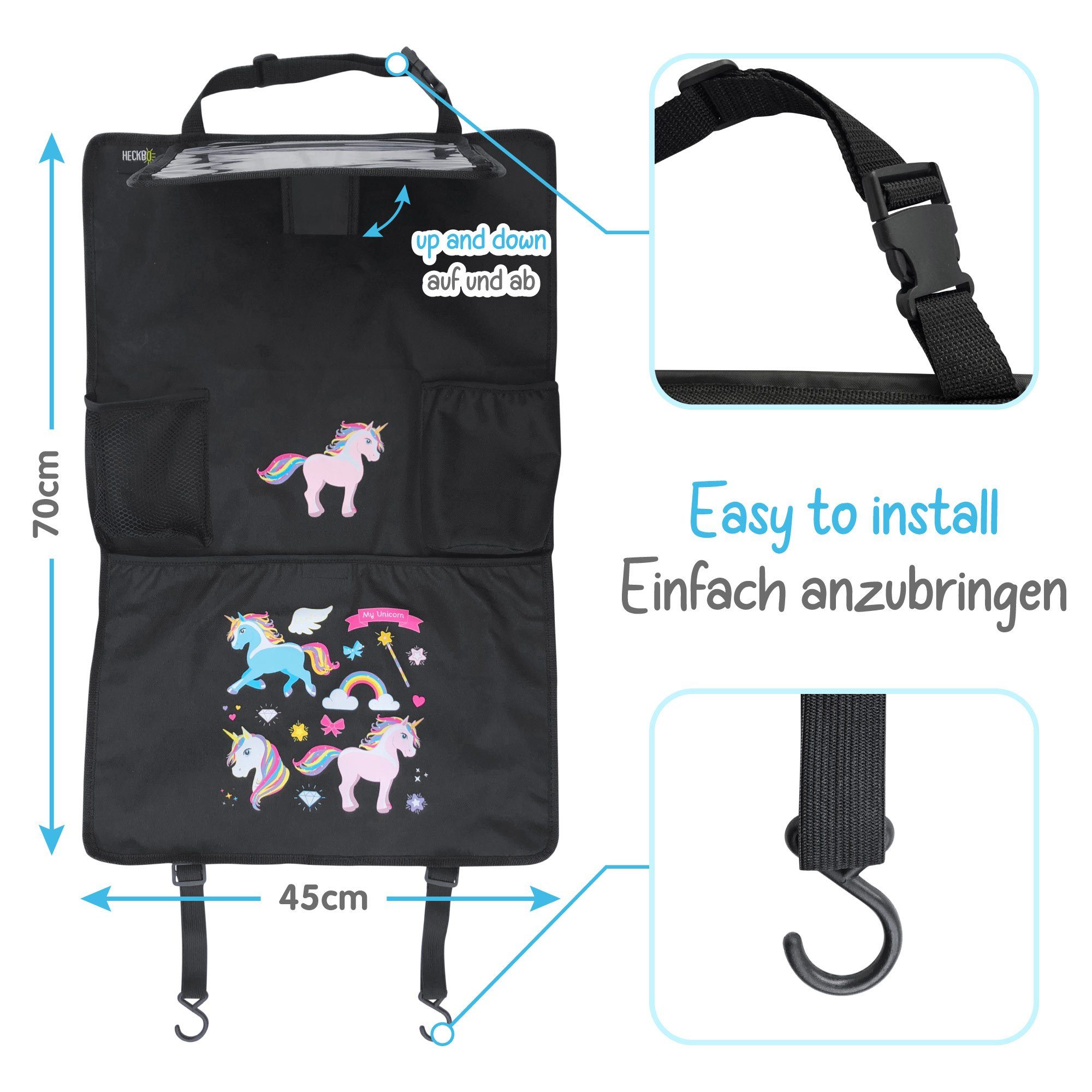 Auto Organizer Rücksitzorganizer 2x Einhorn Einhorn KInder HECKBO